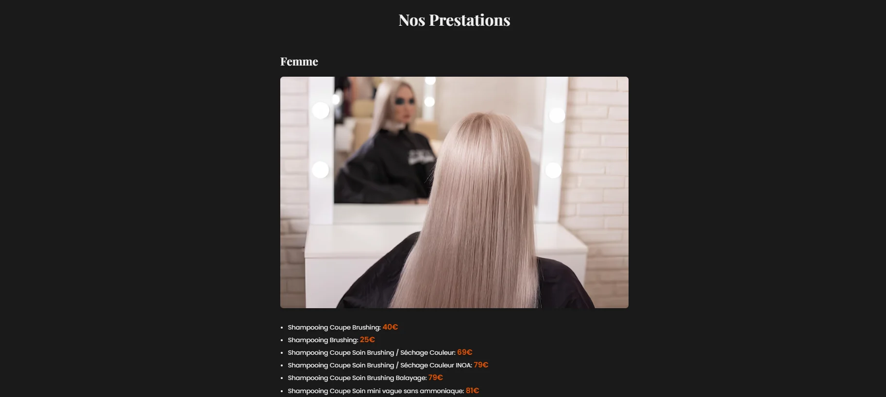 Prestations femmes