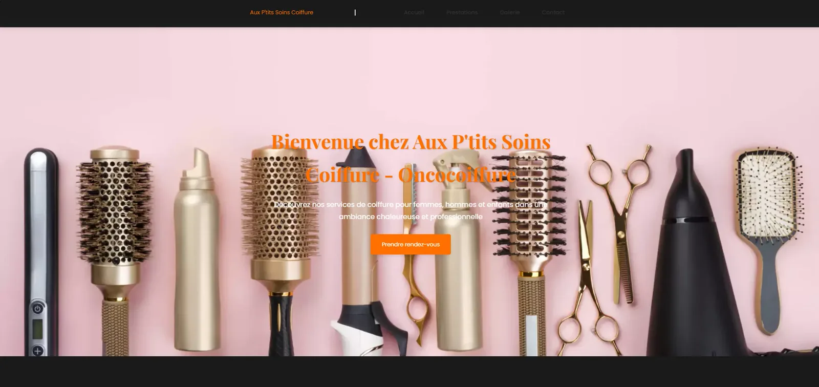 Navigation du site de coiffure